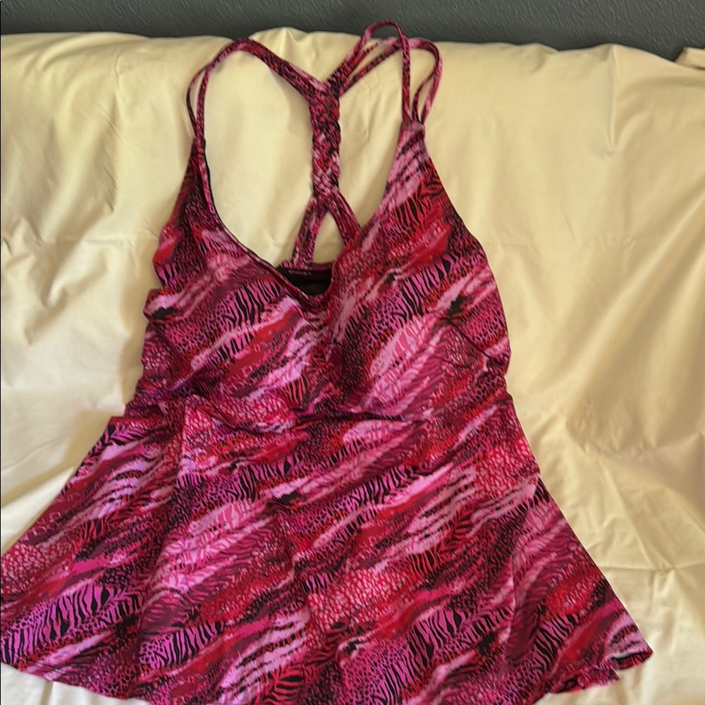 Swimsuits For All Pink and Black Swimsuit